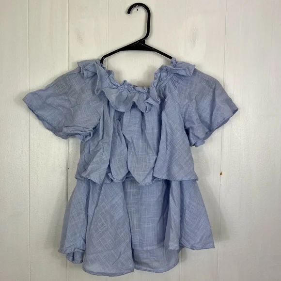 Zara Cotton Ruffled Off The Shoulder Top Sz XS - Picture 7 of 8